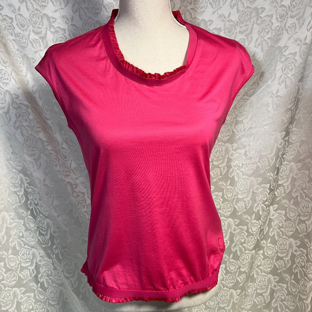 Moncler top asymmetrical ruffle neck detail